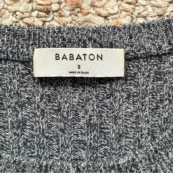 Babaton Aritzia Nathaniel Cropped Gray Wool and Linen Sweater Size Small - Picture 9 of 11
